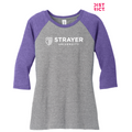 STRAYER District ® Women’s Perfect Tri ® 3/4-Sleeve Raglan - Purple Frost/ Grey Frost