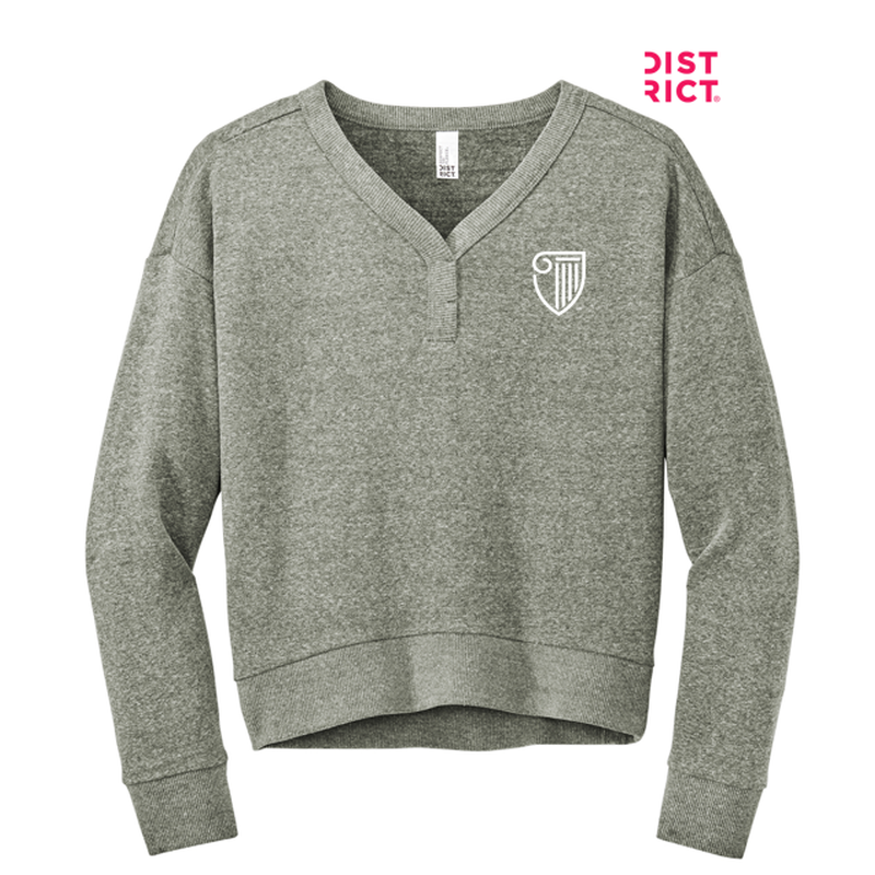 STRAYER District® Women’s Perfect Tri® Fleece V-Neck Sweatshirt - Grey Frost