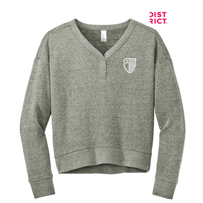 NEW STRAYER District® Women’s Perfect Tri® Fleece V-Neck Sweatshirt - Grey Frost