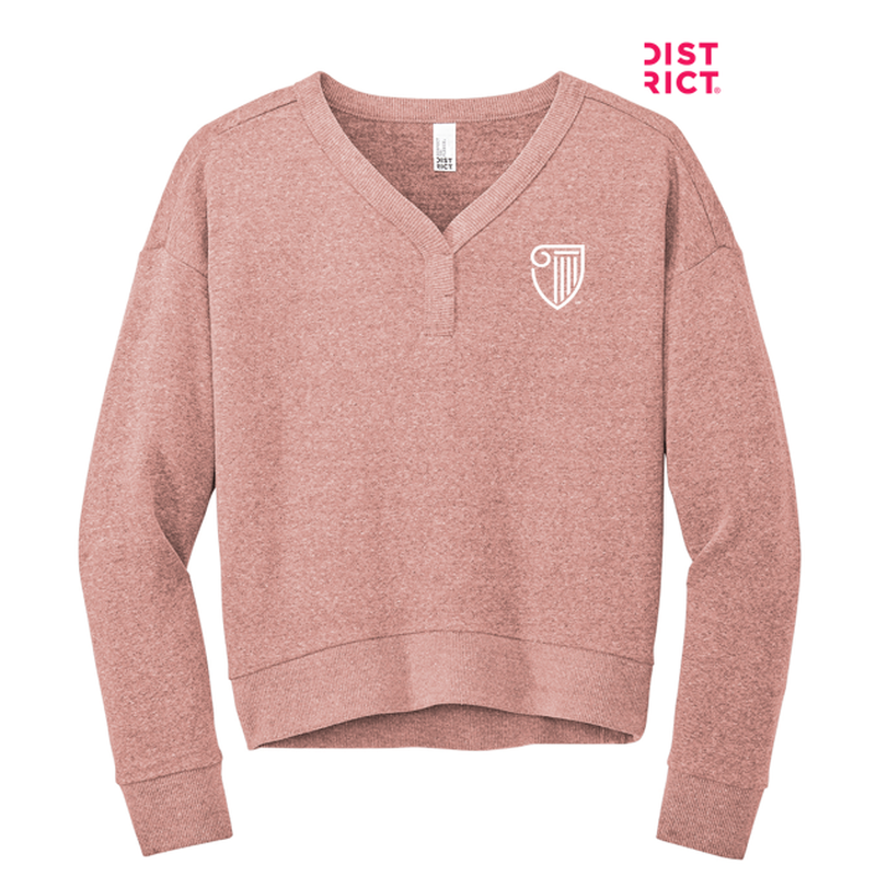 STRAYER District® Women’s Perfect Tri® Fleece V-Neck Sweatshirt - Blush Frost