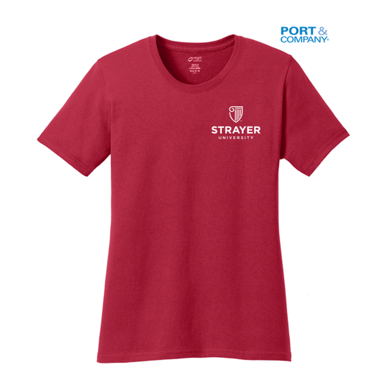 STRAYER Port & Company®  LADIES Core Blend Tee-RED