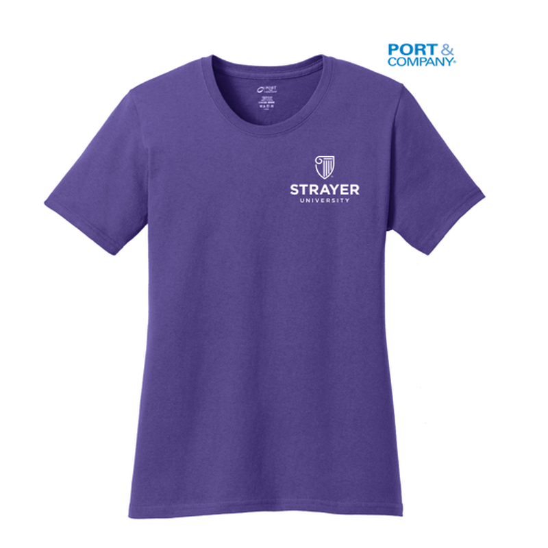 NEW STRAYER Port & Company®  LADIES Core Blend Tee-Purple