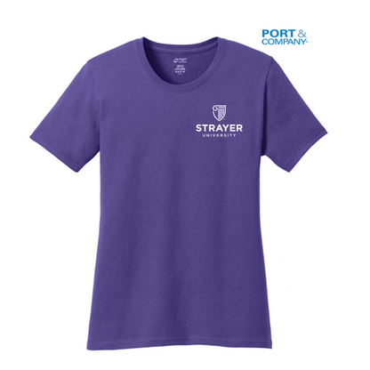 NEW STRAYER Port & Company®  LADIES Core Blend Tee-Purple