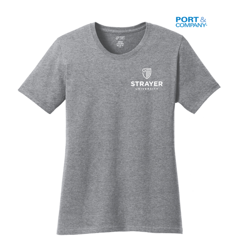 STRAYER Port & Company®  LADIES Core Blend Tee-Athletic Heather