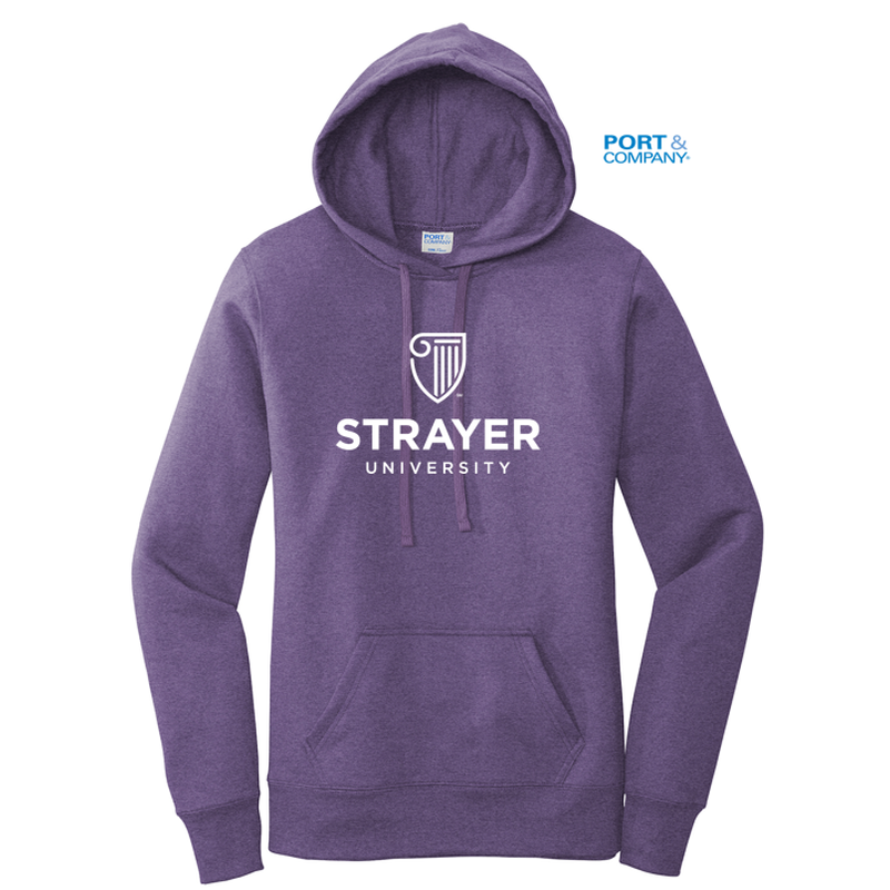 STRAYER Port & Company ® Ladies Core Fleece Pullover Hooded Sweatshirt-Heather Purple