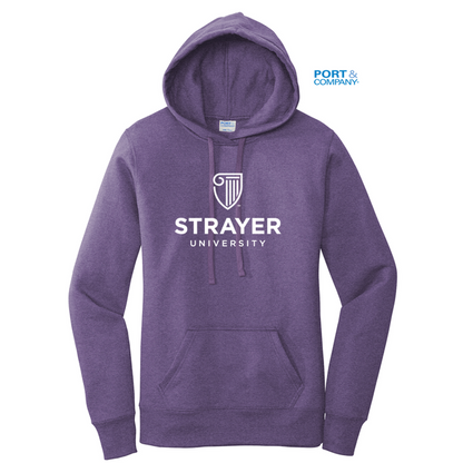 NEW STRAYER Port & Company ® Ladies Core Fleece Pullover Hooded Sweatshirt-Heather Purple