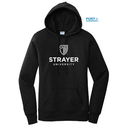 NEW STRAYER Port & Company ® Ladies Core Fleece Pullover Hooded Sweatshirt-Black