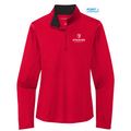 STRAYER Port Authority Ladies Silk Touch ™ Performance 1/4-Zip - RED/BLACK