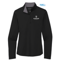 STRAYER Port Authority Ladies Silk Touch ™ Performance 1/4-Zip -Black/ Steel Grey