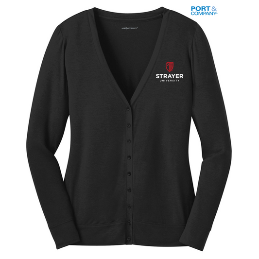 NEW STRAYER Port Authority® Ladies Concept Cardigan-Black