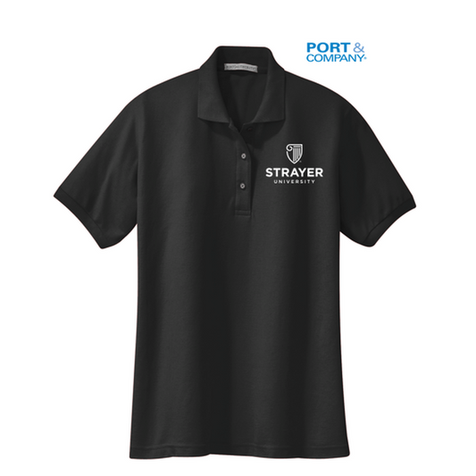 NEW STRAYER Port Authority® Ladies Silk Touch™ Polo-Black