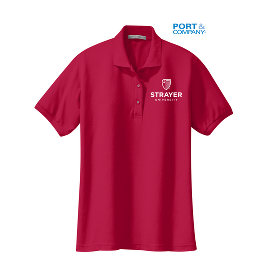 NEW STRAYER Port Authority® Ladies Silk Touch™ Polo-Red