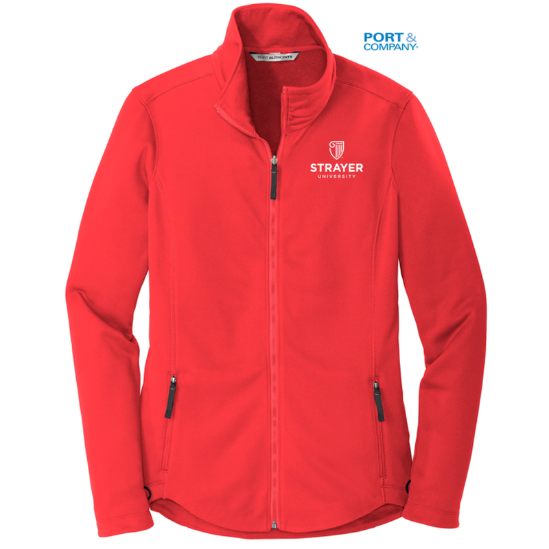 NEW STRAYER Port Authority ® LADIES Collective Smooth Fleece Jacket-RED PEPPER