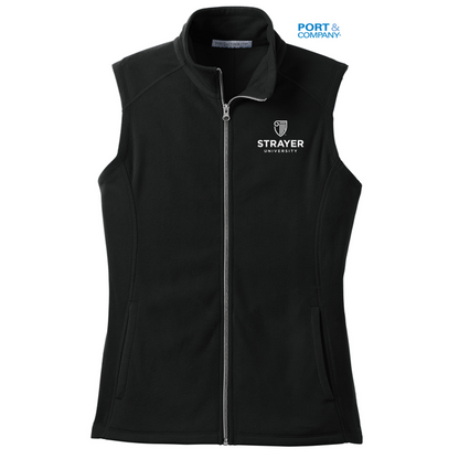 NEW STRAYER Port Authority® Ladies Microfleece Vest BLACK