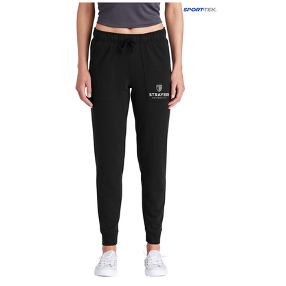 NEW STRAYER Sport-Tek ® Ladies PosiCharge ® Tri-Blend Wicking Fleece Jogger-Black Triad Solid