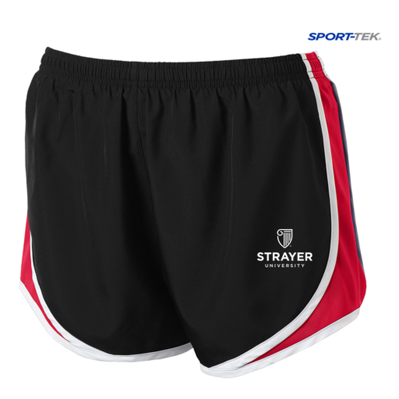 STRAYER Sport-Tek® Ladies Cadence Short-BLACK/RED