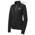 STRAYER Sport-Tek® Ladies Sport-Wick® Textured 1/4-Zip Pullover-BLACK
