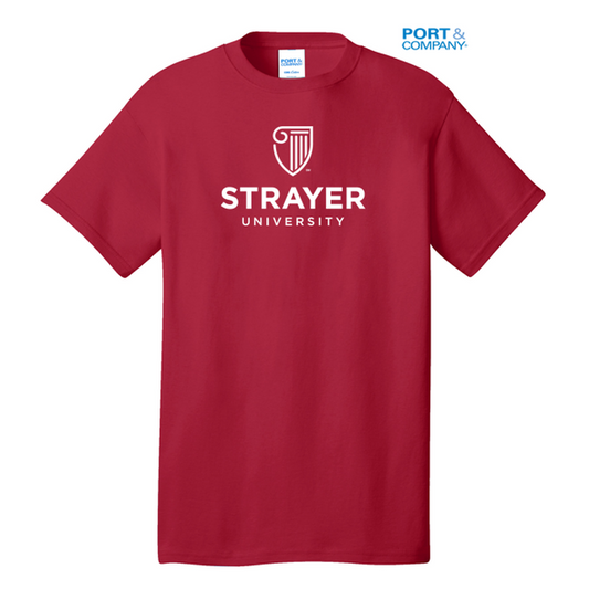 NEW STRAYER Port & Company® - Core Cotton Tee- RED