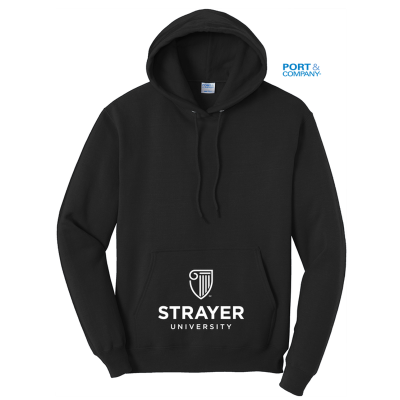 STRAYER Port & Company® Core Fleece Pullover Hooded Sweatshirt-Black