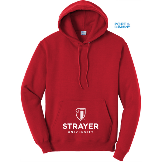 NEW STRAYER Port & Company® Core Fleece Pullover Hooded Sweatshirt-Red