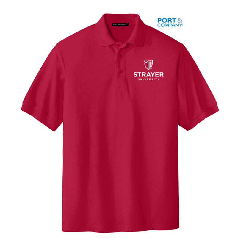 NEW STRAYER Port Authority® Silk Touch™ Polo-Red