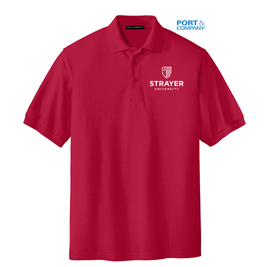 NEW STRAYER Port Authority® Silk Touch™ Polo-Red