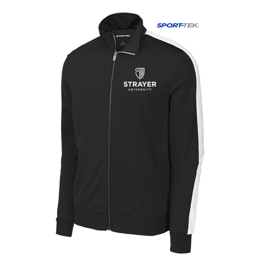 NEW STRAYER Sport-Tek ® Tricot Track Jacket Black/ White