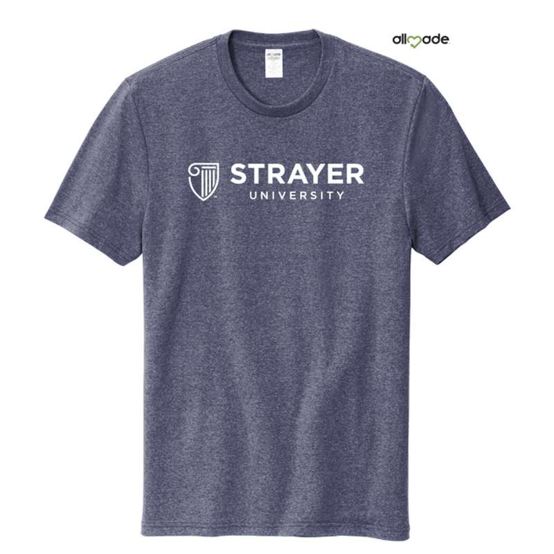 STRAYER Allmade® Unisex Recycled Blend Tee Salvaged Navy Heather