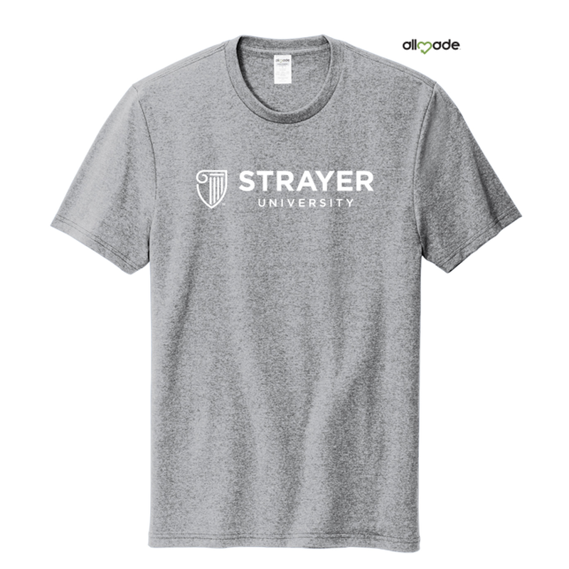 NEW STRAYER Allmade® Unisex Recycled Blend Tee Remade Grey Heather