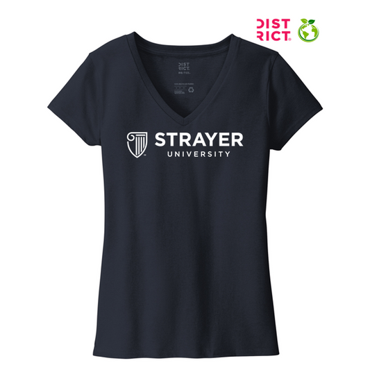 NEW STRAYER District ® Women’s Re-Tee ® V-Neck - True Navy