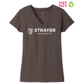 STRAYER District ® Women’s Re-Tee ® V-Neck - Deep Brown Heather