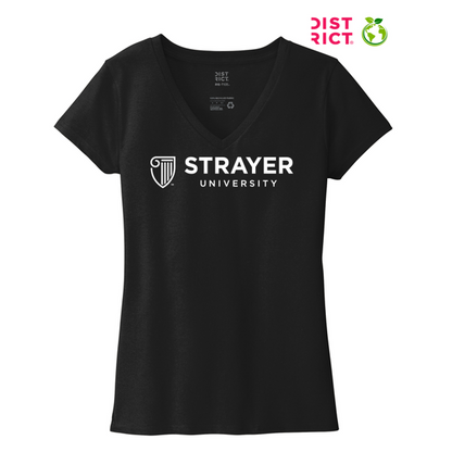 NEW STRAYER District ® Women’s Re-Tee ® V-Neck - Black