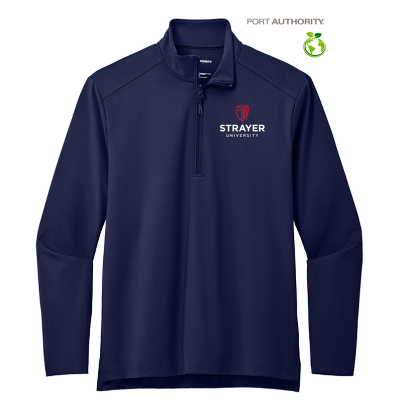 STRAYER Port Authority® C-FREE® Double Knit 1/4-Zip - True Navy