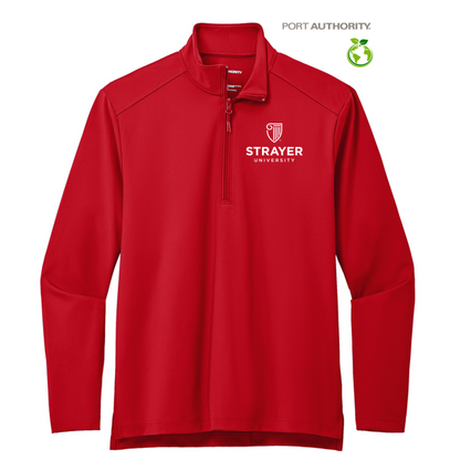 NEW STRAYER Port Authority® C-FREE® Double Knit 1/4-Zip - Rich Red