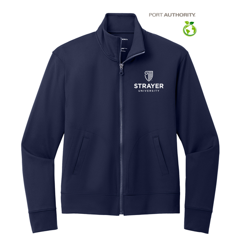 STRAYER Port Authority® Ladies C-FREE® Double Knit Full-Zip - True Navy