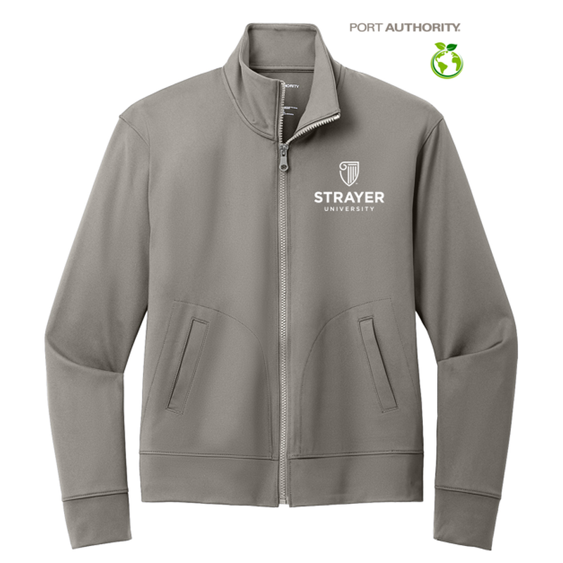 STRAYER Port Authority® Ladies C-FREE® Double Knit Full-Zip - Smoke Grey