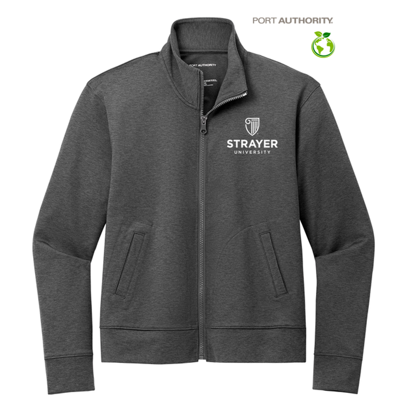 STRAYER Port Authority® Ladies C-FREE® Double Knit Full-Zip - Grey Steel Heather