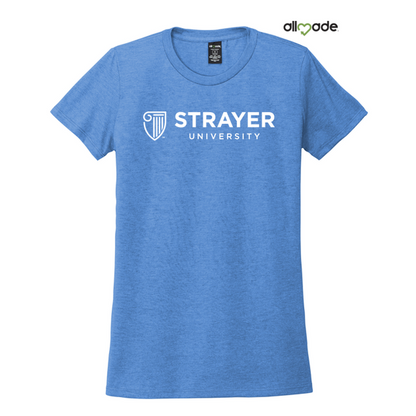 NEW STRAYER Allmade® Women’s Tri-Blend Tee - Azure Blue