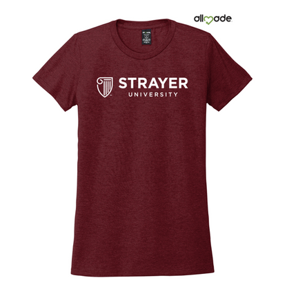 NEW STRAYER Allmade® Women’s Tri-Blend Tee - Vino Red