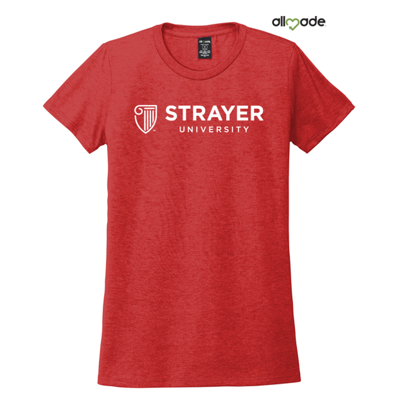 NEW STRAYER Allmade® Women’s Tri-Blend Tee - Rise Up Red