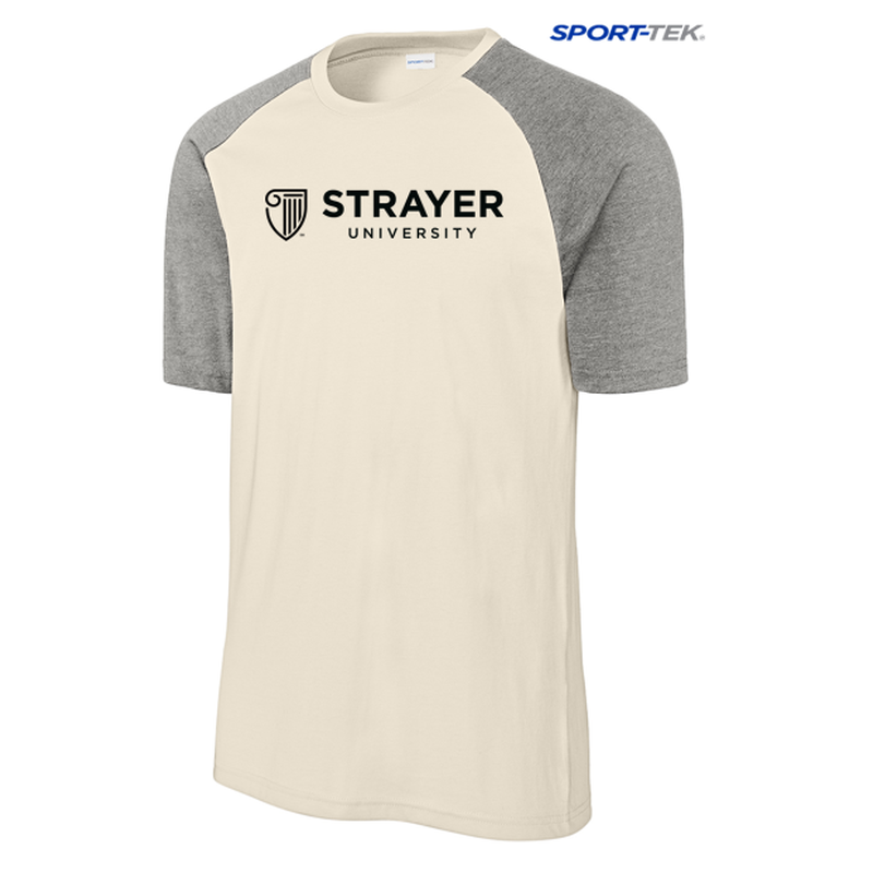STRAYER Sport-Tek® Halftime Raglan Tee - Vintage Heather/ Ecru