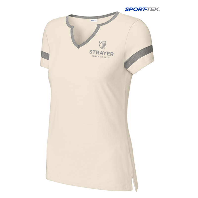 STRAYER Sport-Tek® Ladies Halftime Notch Neck Tee - Ecru/ Vintage Heather