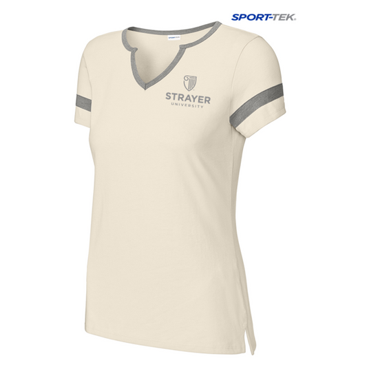 NEW STRAYER Sport-Tek® Ladies Halftime Notch Neck Tee - Ecru/ Vintage Heather