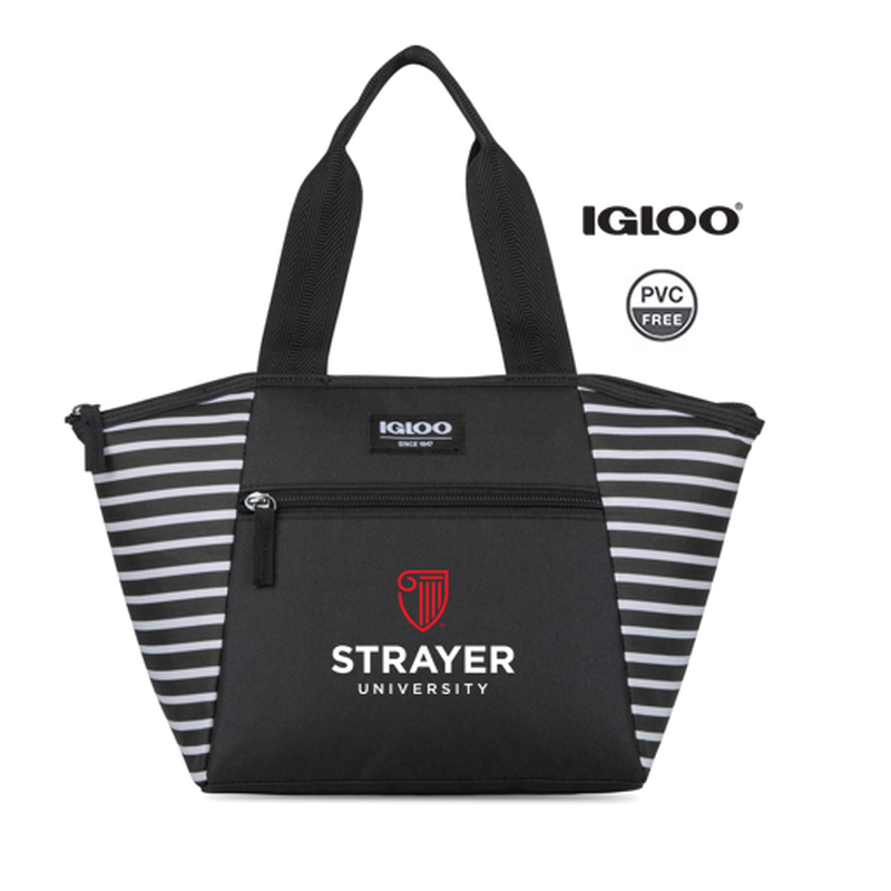 STRAYER Igloo® Mini Essential Lunch Cooler Black & White Stripe