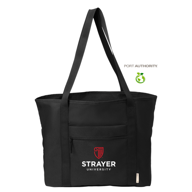 NEW STRAYER Port Authority® C-FREE® Recycled Tote - BLACK