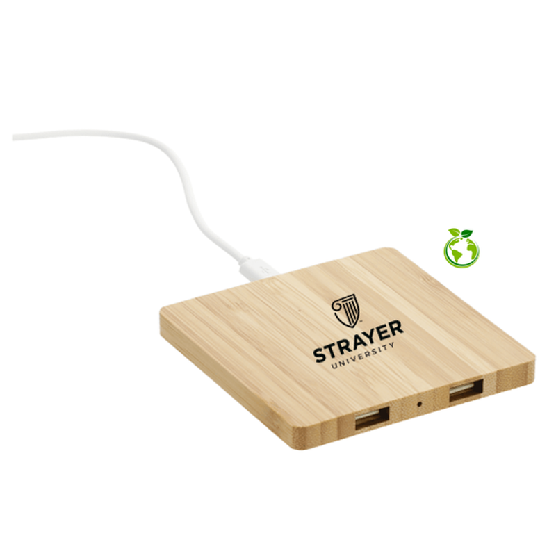 STRAYER Bamboo Wireless Charging Pad with Dual Outputs
