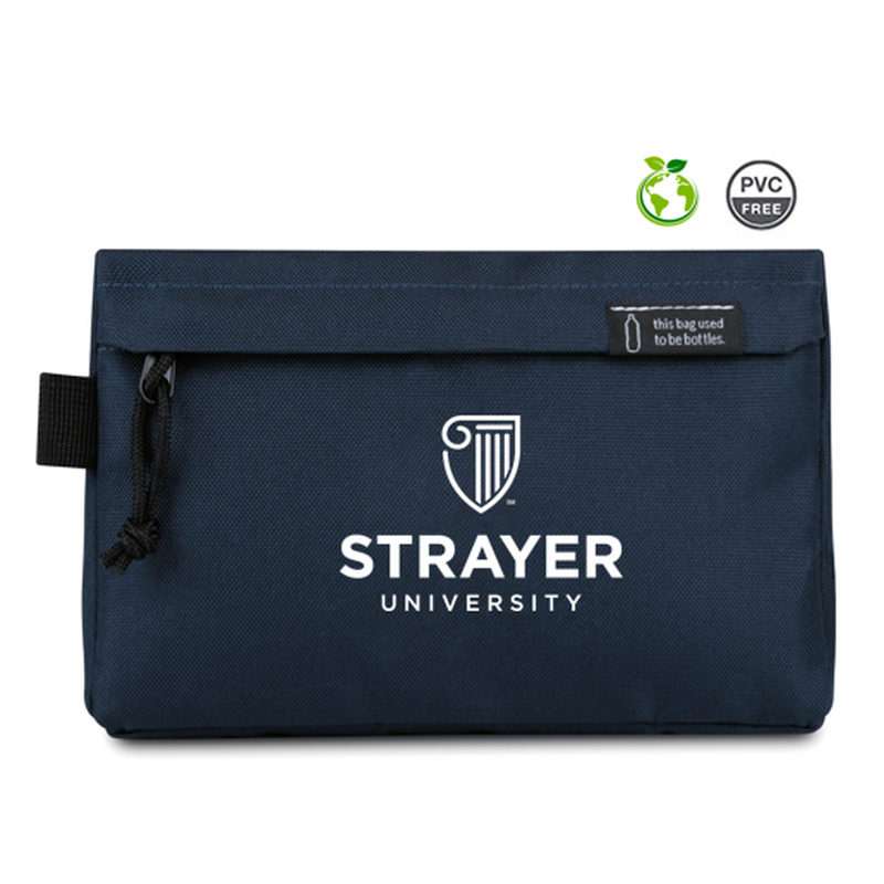 STRAYER Renew rPET Zippered Pouch - Navy
