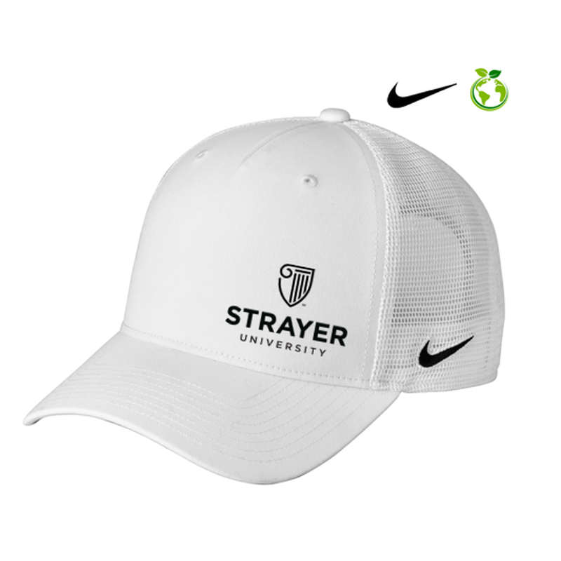 NEW STRAYER Nike Snapback Mesh Trucker Cap - WHITE