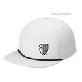 STRAYER Port Authority® 5-Panel Poly Rope Cap - WHITE/BLACK