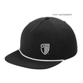 STRAYER Port Authority® 5-Panel Poly Rope Cap - BLACK/WHITE